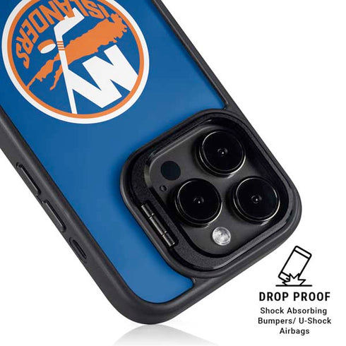 NHL New York Islanders Solid Background iPhone 16 Pro Kickstand Case